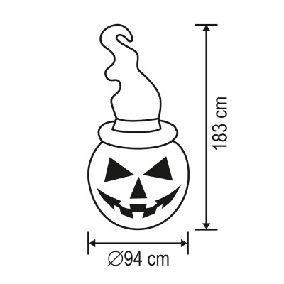 Felfújható Halloween tök, 180 cm, belső LED projektorral - KD 180 T